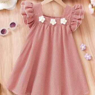 Red and White Check Cotton Frock 