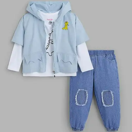 Blue and white casual set